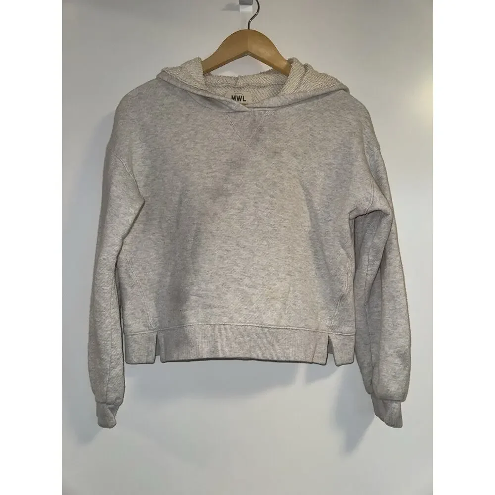 Madewell MWL Women Sweatshirt Size XXS Grey Cropped Hoodie Sweater - Picture 1 of 7